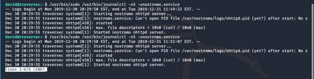 Running the sudo server-stats.sh command