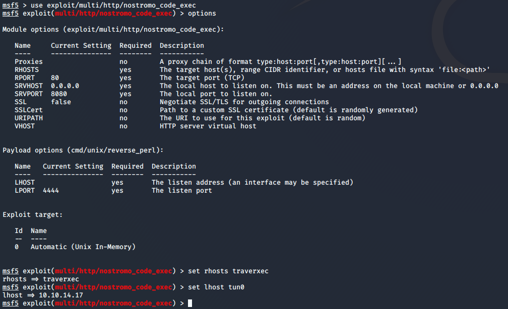 Metasploit usage